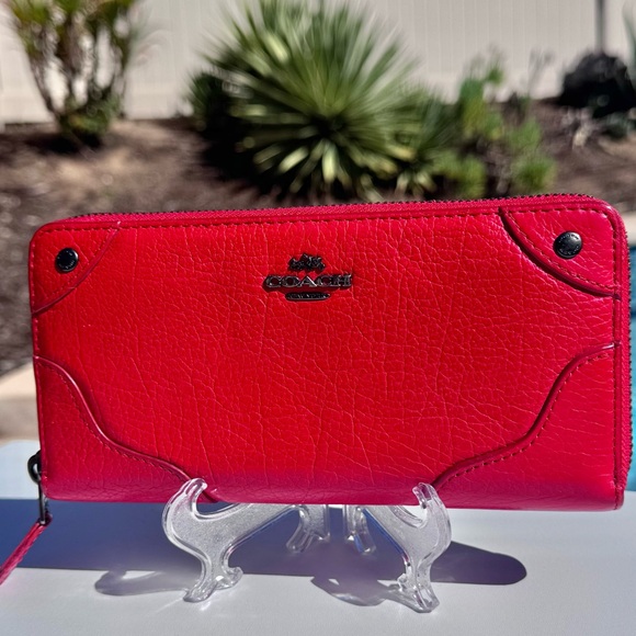 Coach Mickie Zip Wallet Red and Gunmetal EUC - Picture 14 of 14